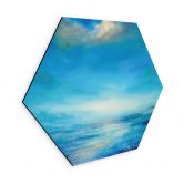 Hexagon Wandbild Endlose Weite in Blau - Schmucker - Alu-Dibond 