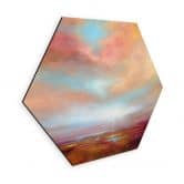 Hexagon Wandbild Leuchtendes Feld im Sonnenlicht - Schmucker - Alu-Dibond 