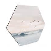 Hexagon Wandbild - Sisi & Seb - Magischer Abendhimmel am Meer - Alu-Dibond 