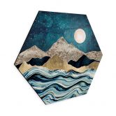 Hexagon Wandbild SpaceFrog Designs - Indigoblau - Alu-Dibond 