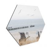 Hexagon Wandbild Strand mit Meerblick - Alu-Dibond 