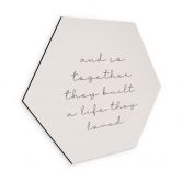 Tableaux hexagonaux avec citation d'amour - Together - Alu-Dibond 
