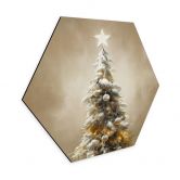 Hexagone - alu-Dibond Sapin de Noël doré - Treechild 