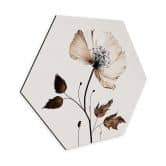 Hexagon Wandbild - Trockenblüte in Creme - Alu-Dibond - Treechild 