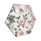 Hexagon - Alu-Dibond UN Designs - Blumen im Gemälde Stil 
