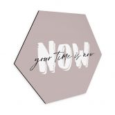 Hexagon Dibond Your time is now 
