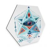 Hexagon - Alu-Dibond - Kvilis - Blaues Prisma 