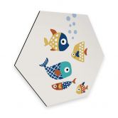 Hexagon - Alu-Dibond Kubistika - Bunte Fische 