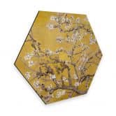 Hexagon - Alu-Dibond van Gogh - Mandelblüte Ocker 