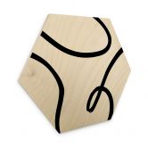 Hexagon Holzbild 1X Studio - Kurvige Abstraktion 
