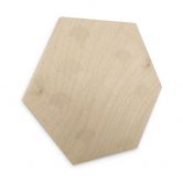 Hexagon Holzbild Abstrakte Halbkreise in Soft Beige - Bloomery Decor 