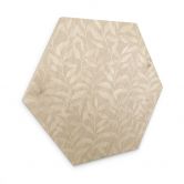 Hexagon Holzbild Zarte Aquarell-Blätter - Soft Beige - Bloomery Decor 