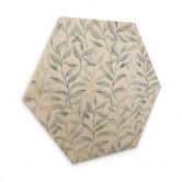 Hexagon Holzbild Zarte Aquarell-Blätter - Soft Grau - Bloomery Decor 