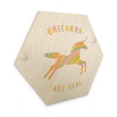 Hexagon Wood Bodart - Unicorns are Real 