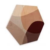 Hexagon Hout Abstracte vormen in warme aardetinten - Böhmer 