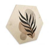 Tableau en bois Hexagon Silhouette botanique avec géométrie artistique - Costa 