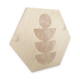 Hexagon Holzbild Geometrisches Gleichgewicht - Abstrakte Komposition - Costa 