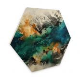 Hexagon-Holzbild Farbnebel abstrakt - Fedrau 