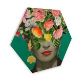 Tableau sur bois hexagonal Frida Floral - Frida Floral Studio 
