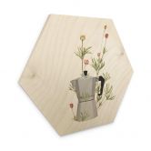 Hexagon Holzbild Frida Floral Studio - Mokka Floral 