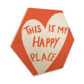 Hexagon Holzbild This is my happy place mit Herz - Fritsch 