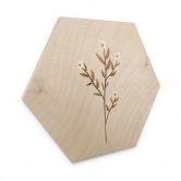 Hexagon Holzbild Blumen Illustration - Vergissmeinnicht - Goed Blauw 