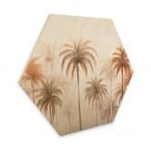 Hexagone - Bois Paysage tropical avec palmiers - Haase 