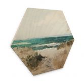 Hexagon-Holzbild Dünenweg zum Strand - Hobday 