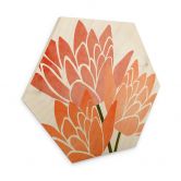 Hexagon Holzbild Farbenfrohe Lotusblumen - Kubistika 