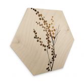 Hexagon - Holz Kubistika - Goldener Zweig 