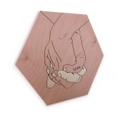 Hexagon - Holz Birke-Furnier Kubistika - Hand in Hand 