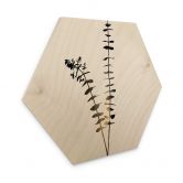 Hexagon - Holz Birke-Furnier Kubistika - Schwarz-Goldener Eukalyptus 