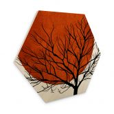 Hexagon - Holz Birke-Furnier - Kubistika - Warmer Sonnenuntergang 