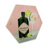 Hexagon Holzbild Gin Tonic Cocktail - Lizde 