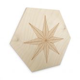 Houten Wanddecoratie zeshoek Geometrische gouden ster - Magnusson 
