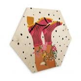 Hexagon Holzbild Sockenliebe trifft Flower Power - Mokate 