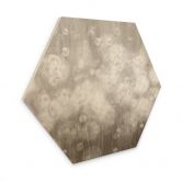 Hexagon Holzbild Pusteblumen Traum in Beige - Ms Tiff 
