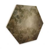Hexagon Holzbild Wald mit Blick in die Baumwipfel - Ms Tiff 