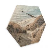 Hexagon Holzbild Naturerlebnis in malerischen Ostseedünen 
