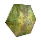 Tableau sur bois Hexagon Jeu de couleurs de vert d'or - Schmucker 