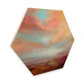 Hexagon Holzbild Leuchtendes Feld im Sonnenlicht - Schmucker 