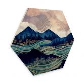 Hexagon Hout SpaceFrog Designs - Strepen in het Meer 