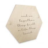 Hexagon Holzbild Together 