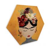 Hexagon Holzbild Treechild - Blumige Frida 