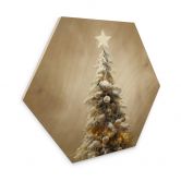 Hexagone - Bois Sapin de Noël doré - Treechild 