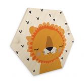 Hexagon Holzbild Treechild - Kleiner Löwe 