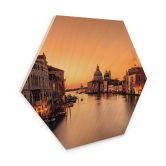 Hexagon Holzbild Sonnenuntergang in Venedig - Zhang 