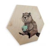 Hexagon - Holz Birke-Furnier Graves - Damn fine Coffee 