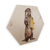Hexagon - Holz Birke-Furnier Graves - Otter 