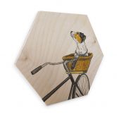 Hexagon - Holz Birke-Furnier Sparshott - Hund im Korb 